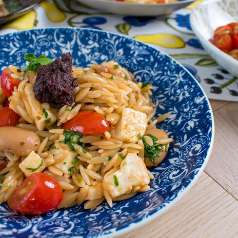 Papu-orzotto halloumijuustolla