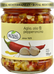 Royal aglio, olio&pepperoncino valkosipuli-chilimix öljyssä 195g