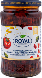 Royal aurinkokuivattu tomaattikuutio basilikaöljyssä 200g